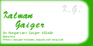 kalman gaiger business card